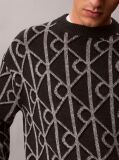 Grey Wool Blend Logo Jacquard Jumper  Men