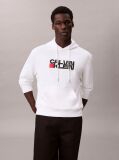 White Logo Graphic Hoodie  Men