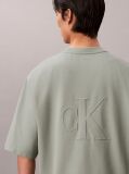 Πράσινο Άνετο T-Shirt Από Δροσερό Πικέ  Άνδρας