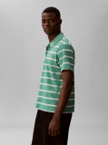 Green Short Sleeve Easy 16S Jersey Stripe Polo Shirt  Men