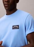 Μπλε T-shirt Με Varsity Λογότυπο Σε Ετικέτα   Άνδρας