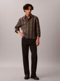 Μαύρο Καρό 90s Overshirt Με Άνετη Γραμμή  Άνδρας