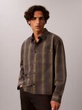 Μαύρο Καρό 90s Overshirt Με Άνετη Γραμμή  Άνδρας