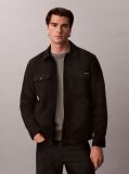 Μαύρο Shirt Jacket Από Flannel  Άνδρας