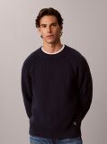 Blue Wool Blend Ribbed Jumper  Men