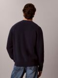 Blue Wool Blend Ribbed Jumper  Men