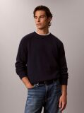 Blue Wool Blend Ribbed Jumper  Men