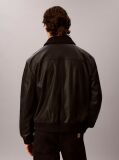 Μαύρο Bomber Τζάκετ Από Συνθετικό Δέρμα Sherpa  Άνδρας