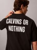 Μαύρο T-shirt Σε Χαλαρή Γραμμή Με Graphic Σχέδιο "Calvins Or Nothing"  Άνδρας
