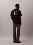 Black Shortsleeve Monologo Back Graffiti T-Shirt  Men
