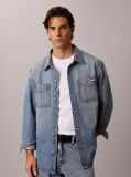 Denim 90s Relaxed Logo Denim Overshirt  Men