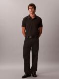 Black Shortsleeve Classic Sueded Jersey Badge Polo  Men