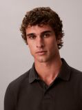 Black Shortsleeve Classic Sueded Jersey Badge Polo  Men
