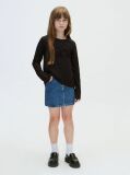 Μαύρο Παιδικό Μακρυμάνικο T-Shirt Με Α Γραμμή  Κορίτσι