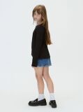 Μαύρο Παιδικό Μακρυμάνικο T-Shirt Με Α Γραμμή  Κορίτσι