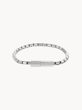 Silver Contoured Barrel Bracelet  Men