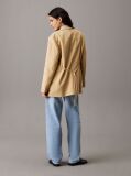 Beige Soft Twill Tie Back Blazer  Women