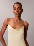 Yellow Polyester Crepe Slip Dress  Women
