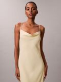 Yellow Polyester Crepe Slip Dress  Women
