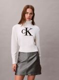 White Soft Chenille Roll Neck Jumper  Women