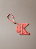 Pink Leather Signature Logo Stitched Bag Charm  Women