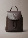 Brown Contrast Monogram Flap Backpack  Women