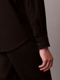 Black Long Sleeve Solid Stretch Classic Shirt  Men