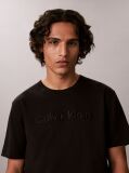 Black Logo Embroidery Silky Interlock Knit T-Shirt  Men