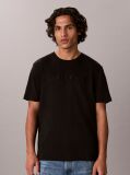 Black Logo Embroidery Silky Interlock Knit T-Shirt  Men
