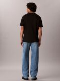 Black Logo Embroidery Silky Interlock Knit T-Shirt  Men