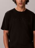Black Logo Embroidery Silky Interlock Knit T-Shirt  Men