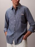 Μπλε Πουκάμισο Chambray Με Μακρύ Μανίκι  Άνδρας