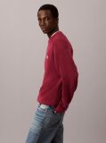 Red Waffle Knit Crew Neck Jumper  Men