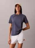 Μπλε Κλασικό T-Shirt Από Βαμβάκι Με Λογότυπο  Γυναίκα