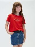 Κόκκινο Παιδικό T-Shirt Με Λογότυπο Script  Κορίτσι