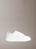 White Leather Silver Tab Chunky Trainers  Women