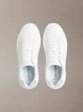 White Leather Silver Tab Chunky Trainers  Women