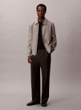 Λευκό Μάλλινο Blouson Jacket Με Houndstooth Σχέδιο  Άνδρας