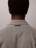 Λευκό Μάλλινο Blouson Jacket Με Houndstooth Σχέδιο  Άνδρας