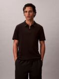 Black Supima Cotton Short-Sleeve Zip Polo  Men