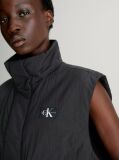 Black Relaxed Padded Nylon Vest  Women