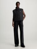 Black Relaxed Padded Nylon Vest  Women