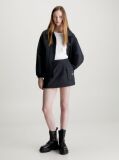 Black Padded Nylon Cargo Mini Skirt  Women