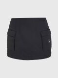 Black Padded Nylon Cargo Mini Skirt  Women