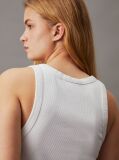 White Ribbed Cotton Monogram Tank Dress  Women
