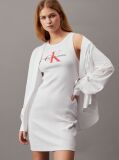 White Ribbed Cotton Monogram Tank Dress  Women