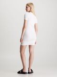White Slim Ribbed All-Over Logo Dress  Women