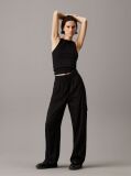 Black Satin Utility Cargo Pants  Women