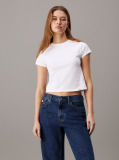 White Slim Cropped T-shirt  Women