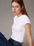 White Slim Cropped T-shirt  Women